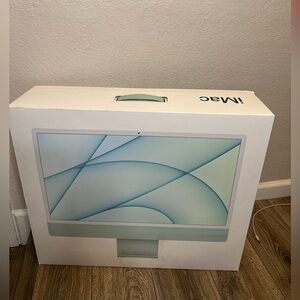 Apple iMac Packaging with Light Blue Design